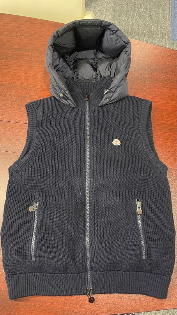 MONCLER ネイビー ダウンニットベストXXL 身幅54〜56cm