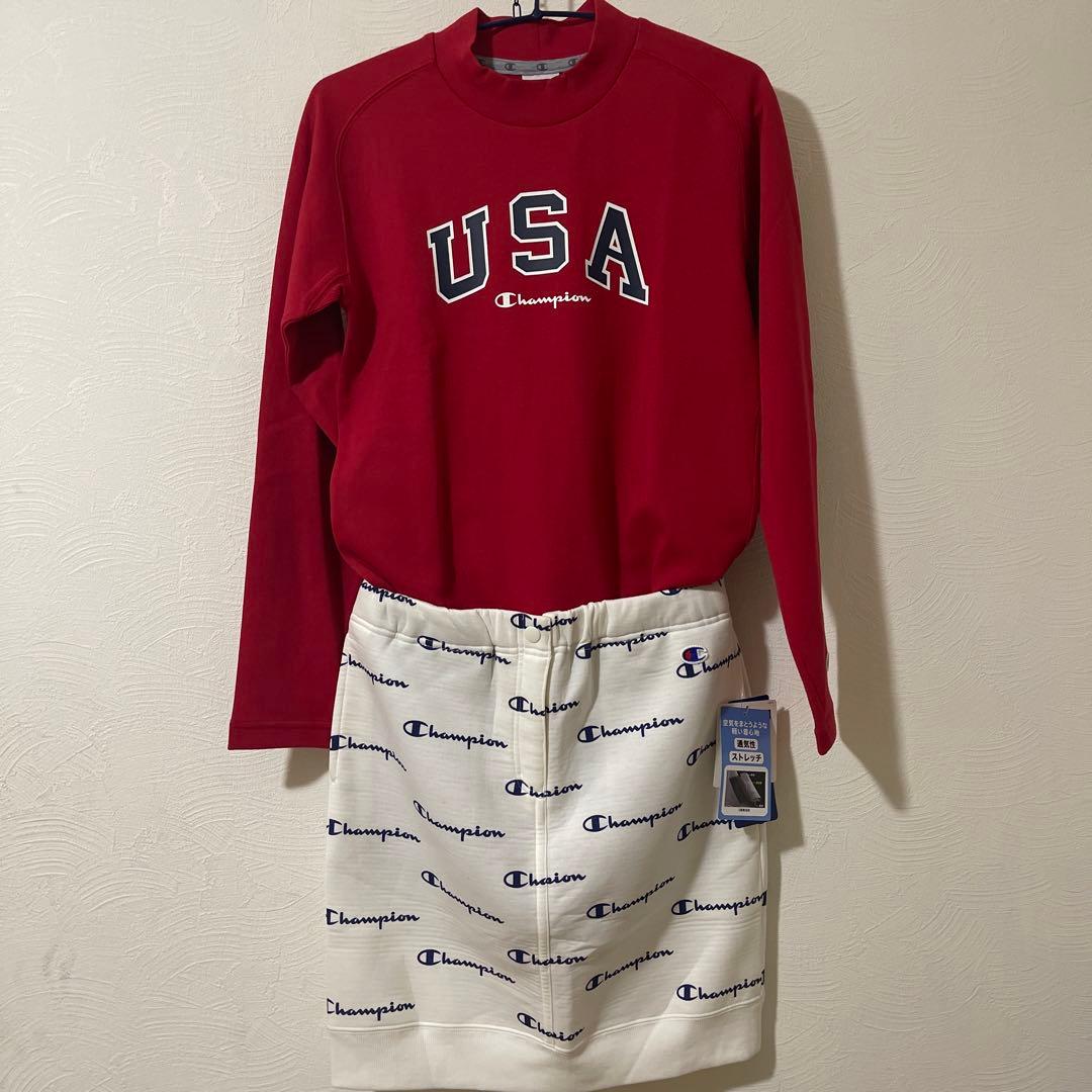 新品M チャンピオンGOLF シャツ&インナー付 Wrap-Airスカート