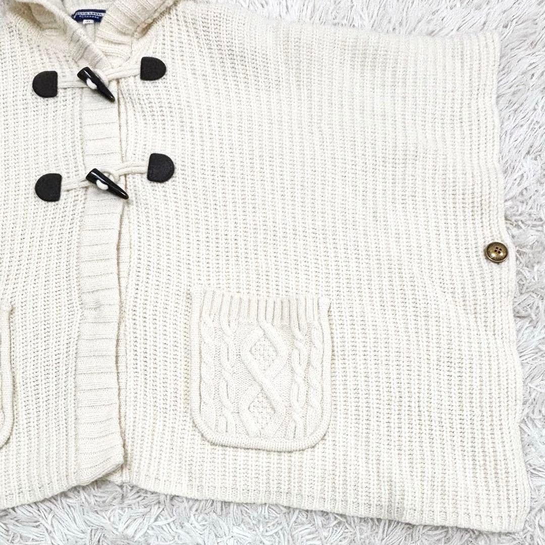 美品 バーバリー ブルーレーベル ニット ポンチョ 金ボタン 38