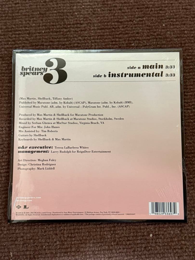 ブリトニー・スピアーズ 3 シングル LP