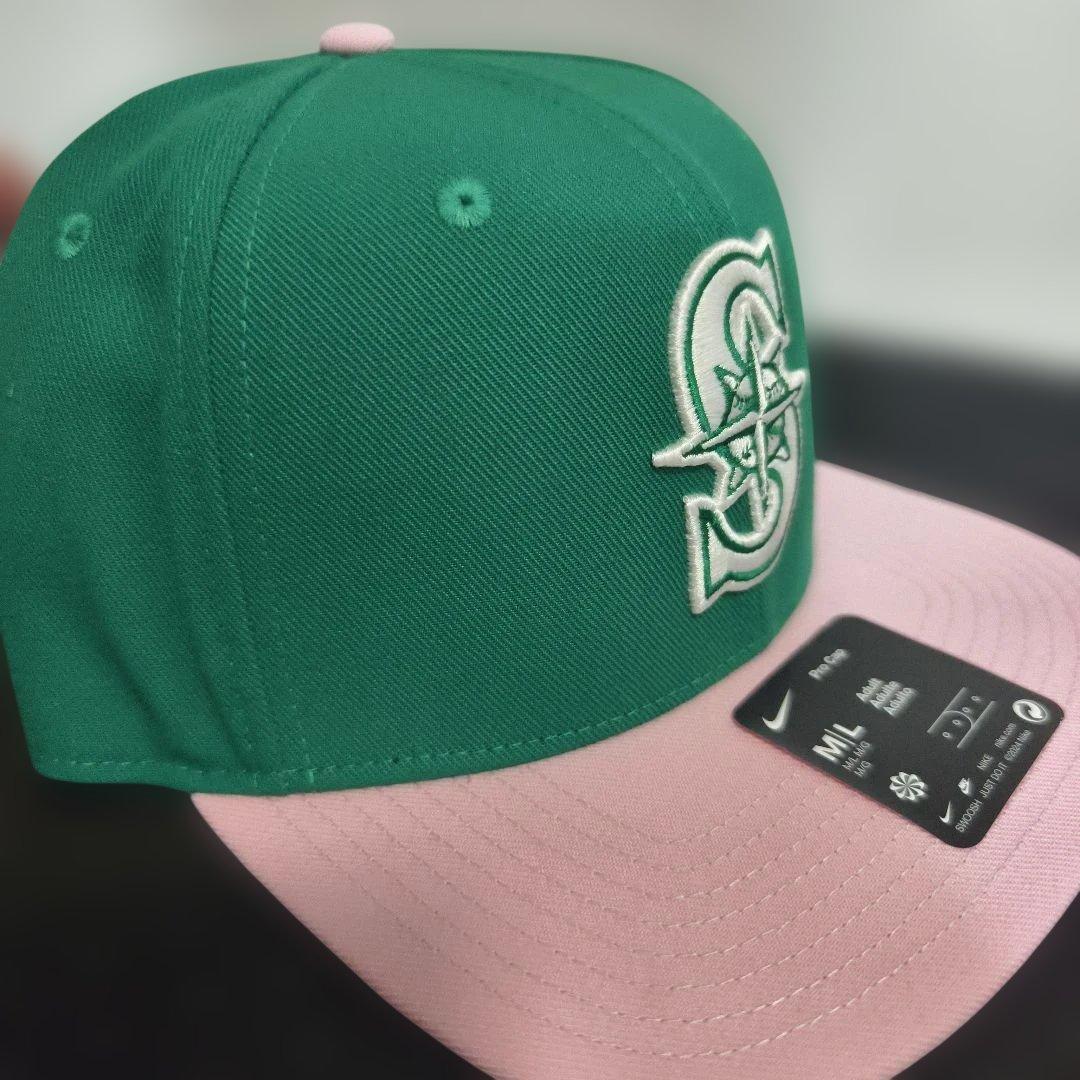 ナイキ シアトル マリナーズ プロキャップ グリーン ピンク M/L MLB