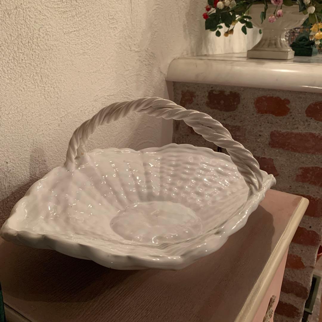 手付きバスケット陶器花入花器