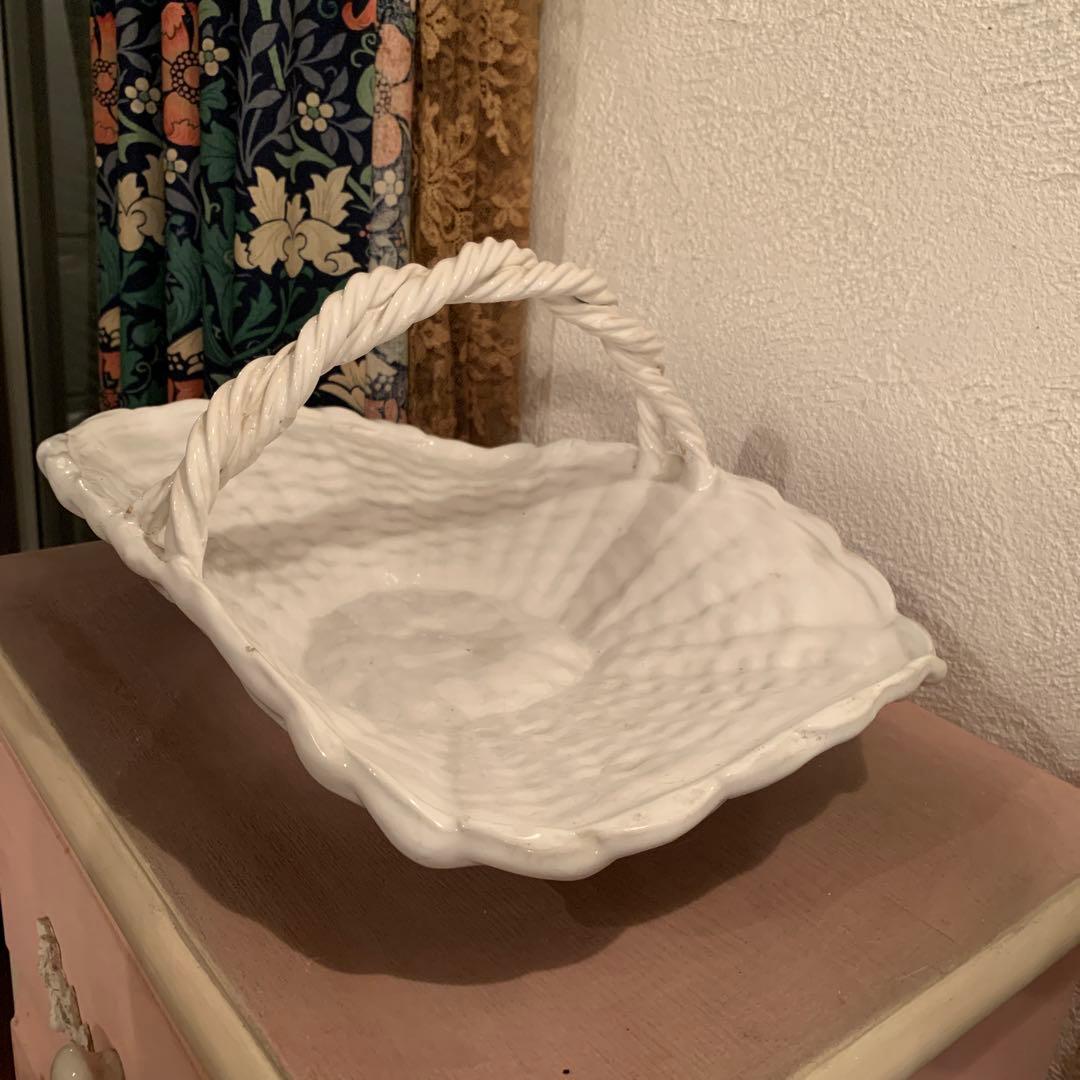 手付きバスケット陶器花入花器
