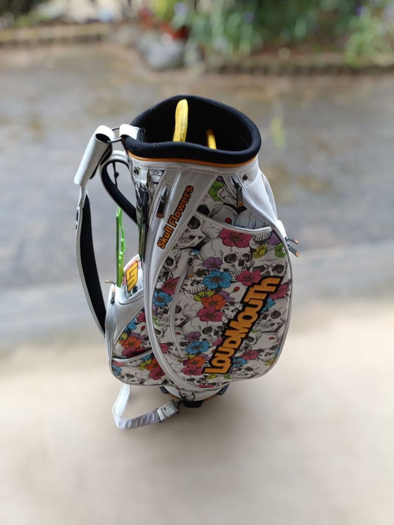 【美品】 Loudmouth キャディバッグ スカルフラワーズ柄 9.5型