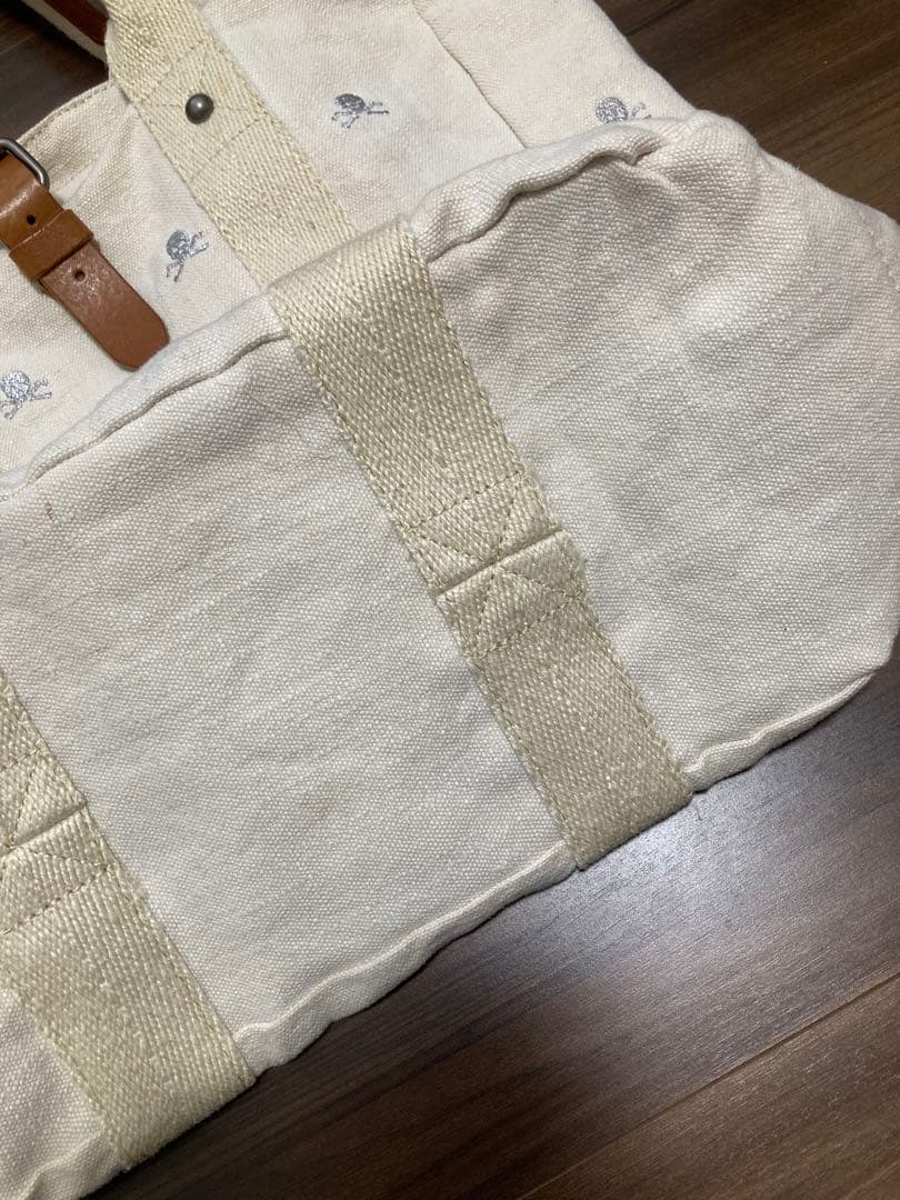 ラルフローレン　ラグビー　スカル刺繍　トートバッグ　キムタク　ベージュ