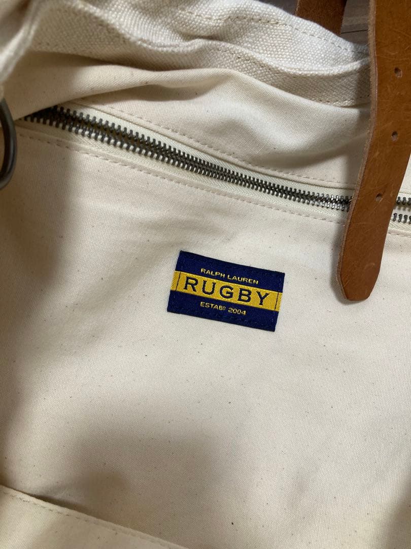 ラルフローレン　ラグビー　スカル刺繍　トートバッグ　キムタク　ベージュ