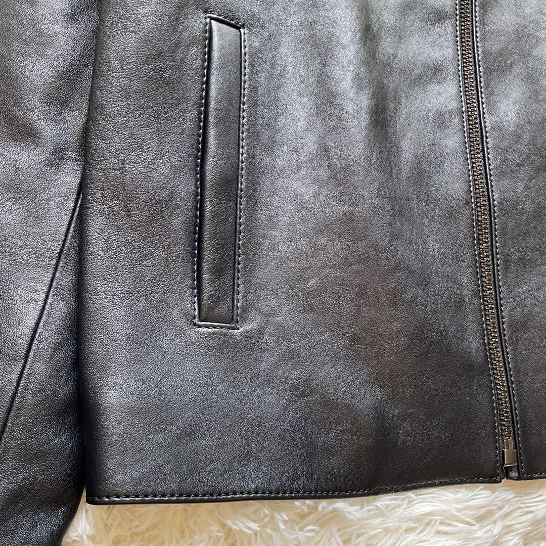 未使用級✨COACH レザージャケット　シングルライダース　L 黒　88799