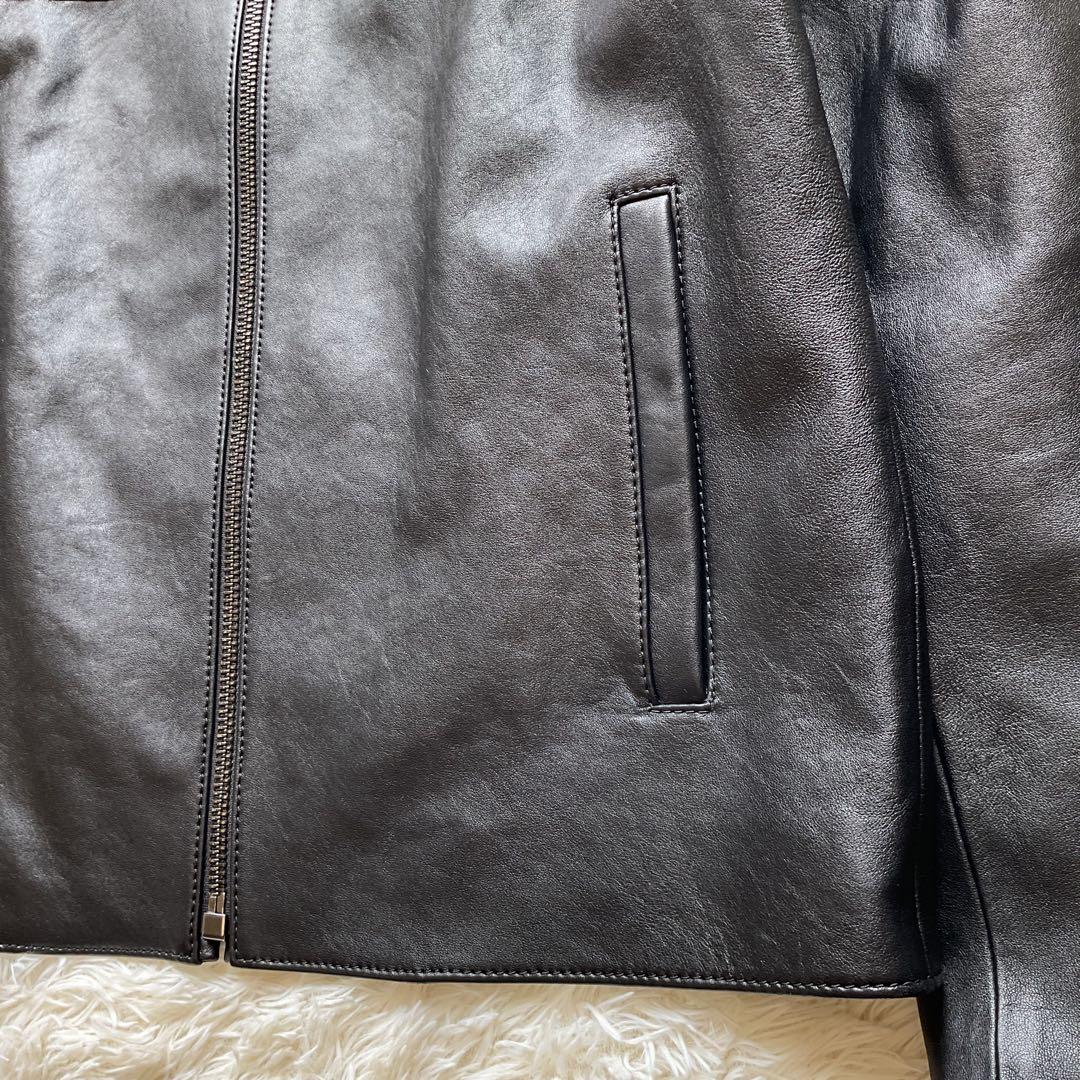 未使用級✨COACH レザージャケット　シングルライダース　L 黒　88799