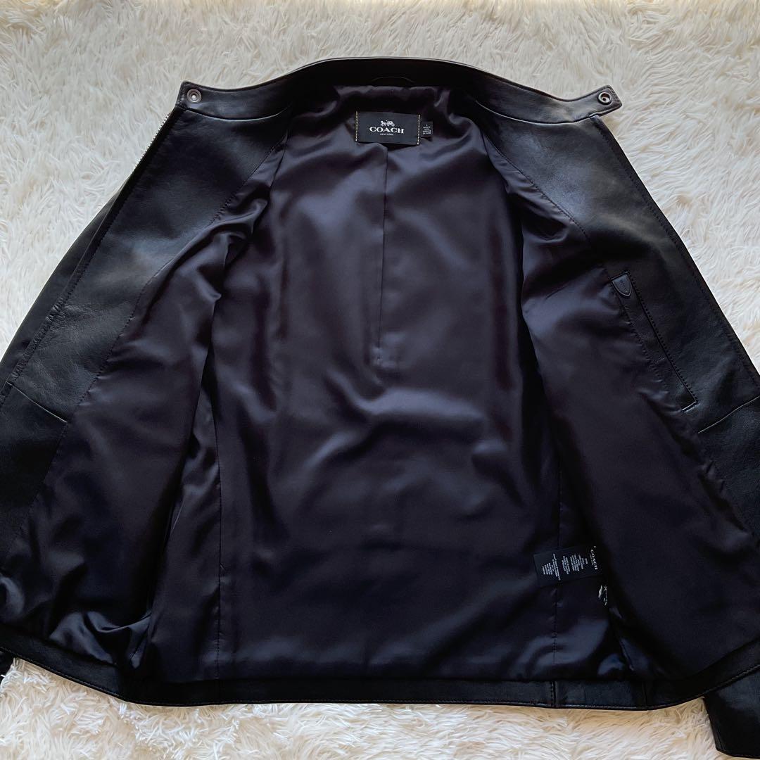 未使用級✨COACH レザージャケット　シングルライダース　L 黒　88799