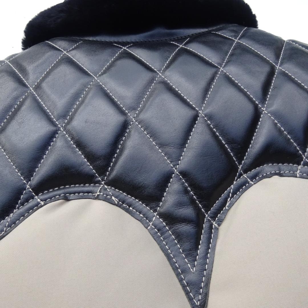美品　SKULL FLIGHT スカルフライト馬革レザーヨークダウンベストM