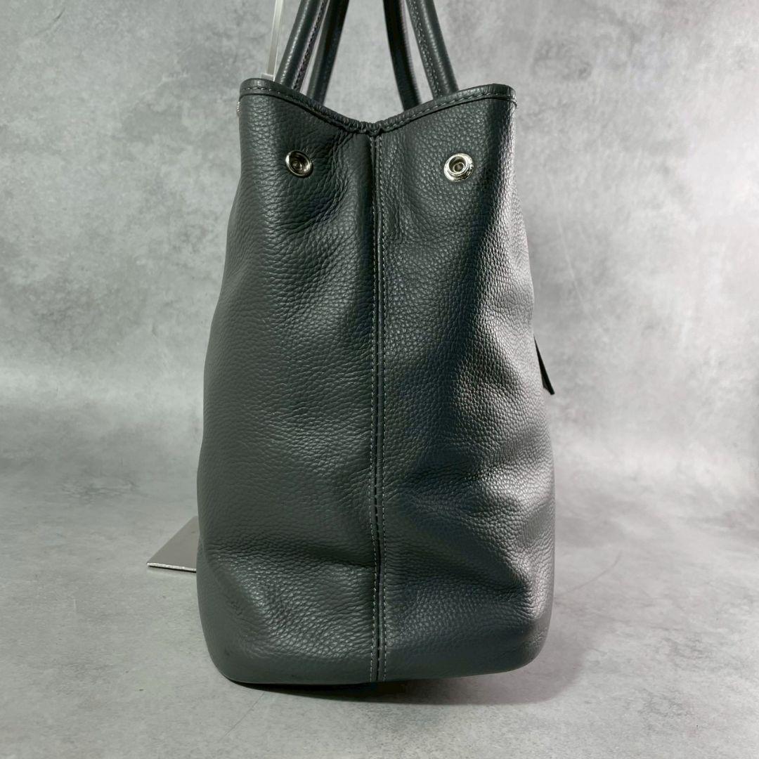 A4収納可●BARNEYS NEW YORK トートバッグ 肩掛 レザー グレー