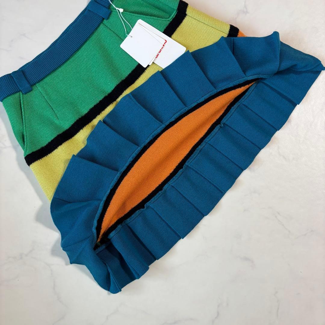 新品タグ付き✨archivioアルチビオ　カラフル裾プリーツスカート 36