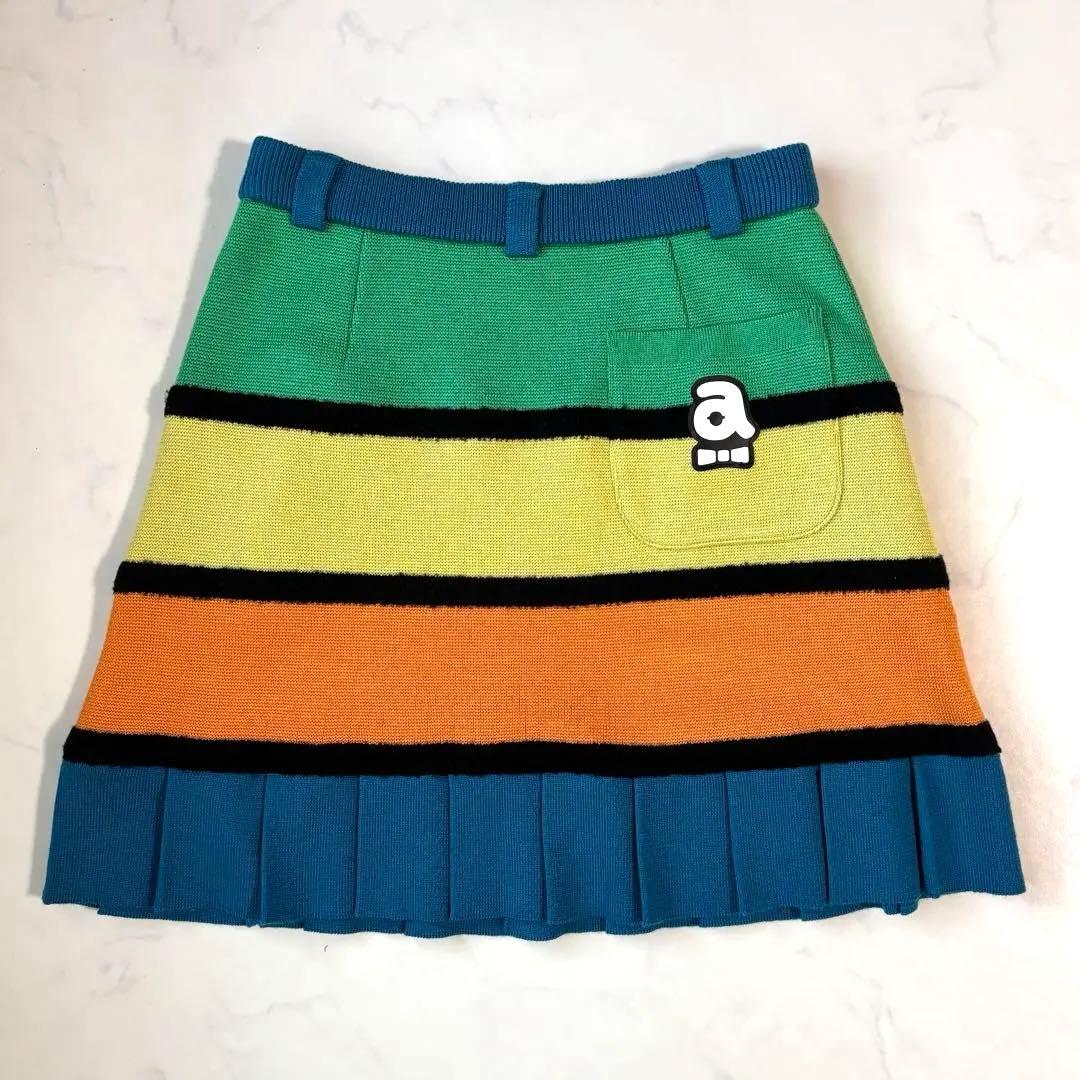 新品タグ付き✨archivioアルチビオ　カラフル裾プリーツスカート 36
