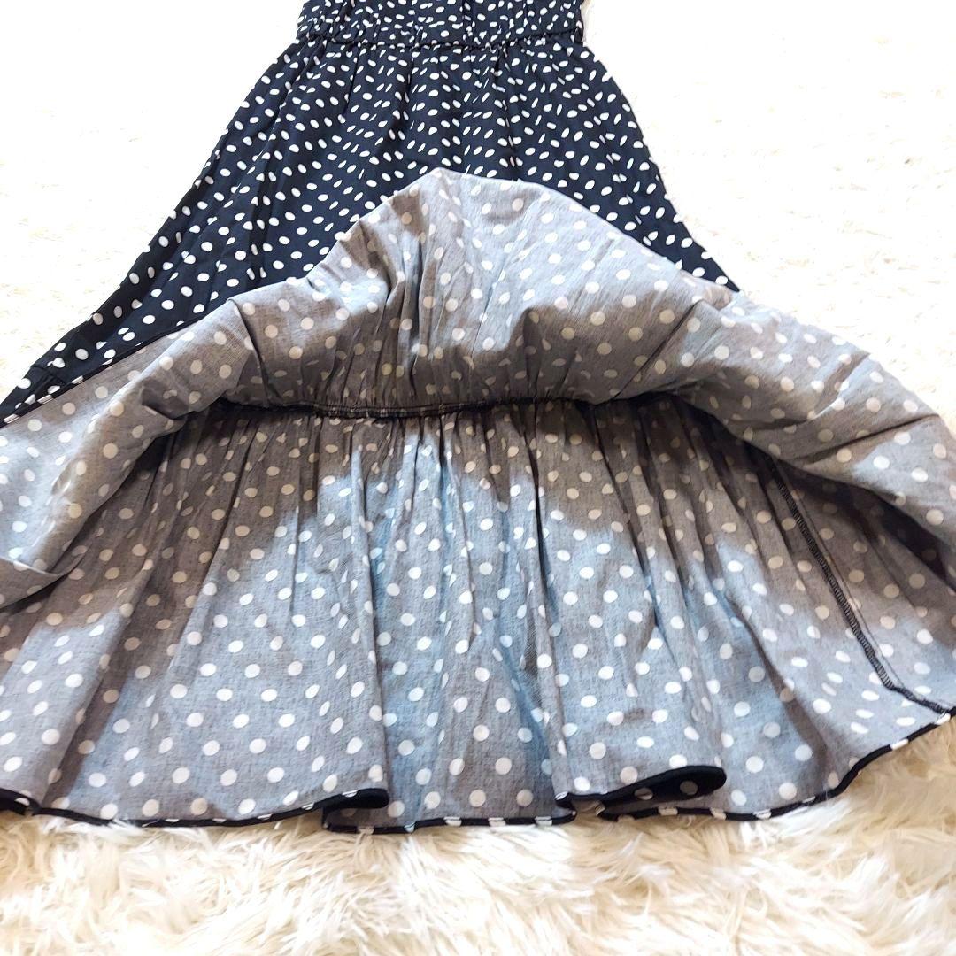 プリマシェレル　美品　ロングワンピース　フレア　ウエストゴム　フレンチスリーブ
