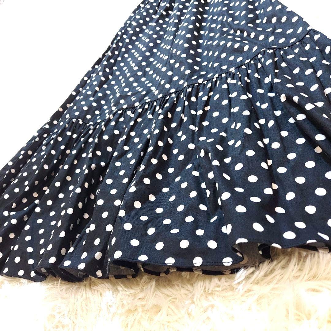 プリマシェレル　美品　ロングワンピース　フレア　ウエストゴム　フレンチスリーブ