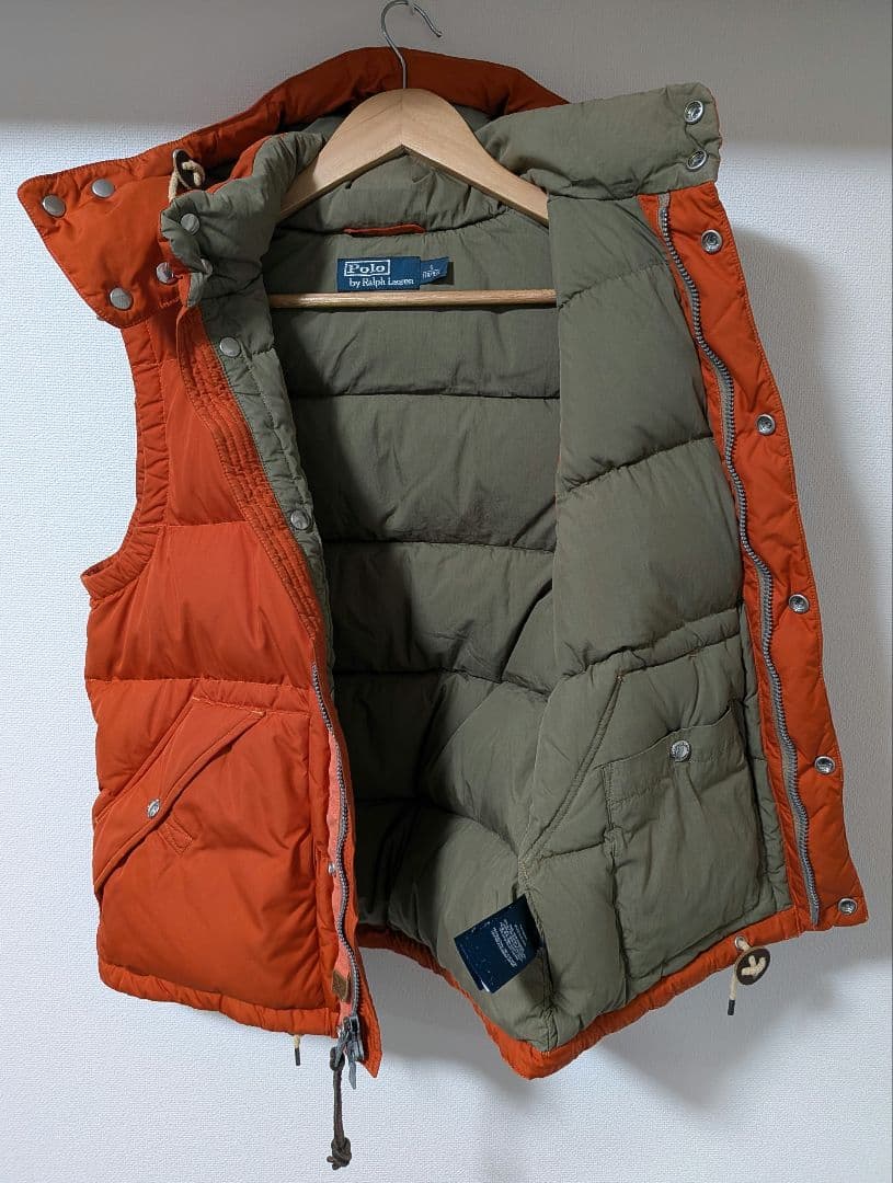 POLO RALPH LAUREN フード付き ダウンベスト オレンジ S
