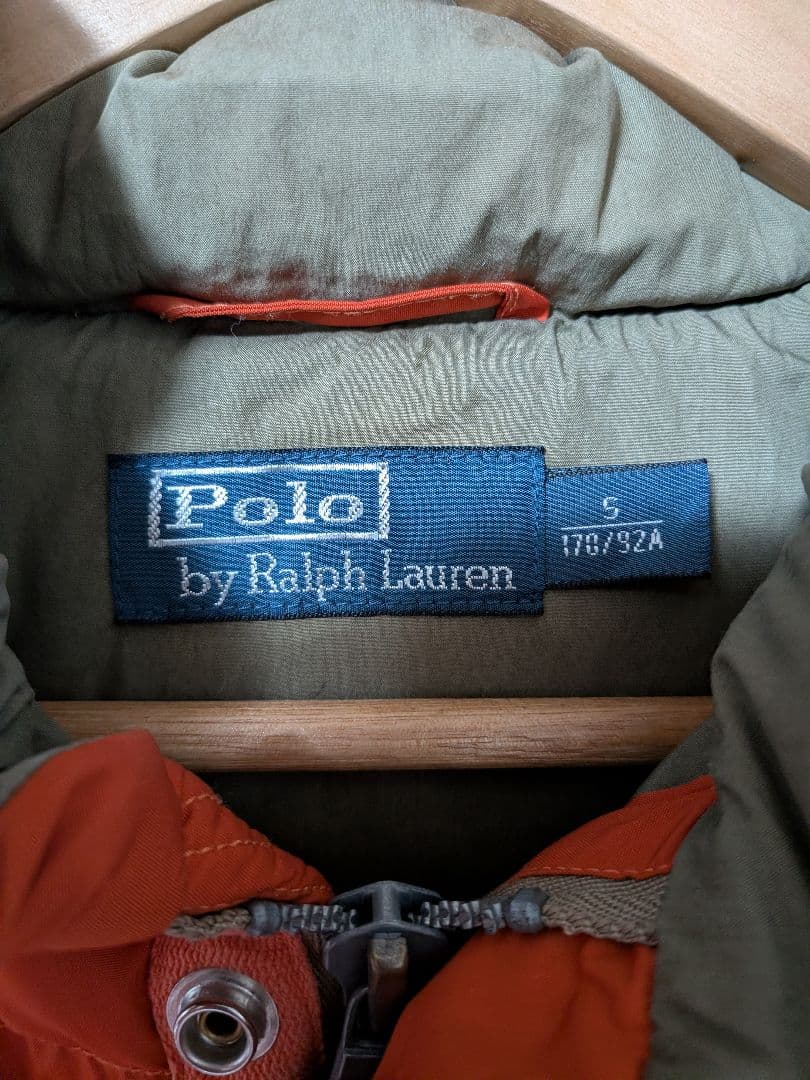 POLO RALPH LAUREN フード付き ダウンベスト オレンジ S