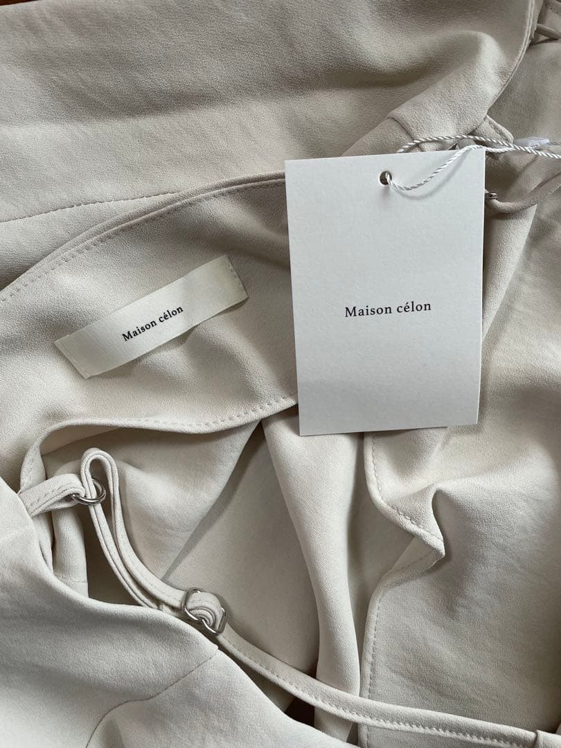 ワンピース maison celon asymmetry drape cami dress