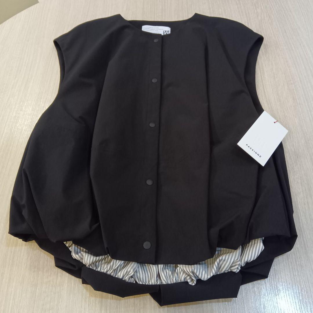 新品タグ付 パシオーネ カフネ ベスト ジレ ブラック Mサイズ Mal.
