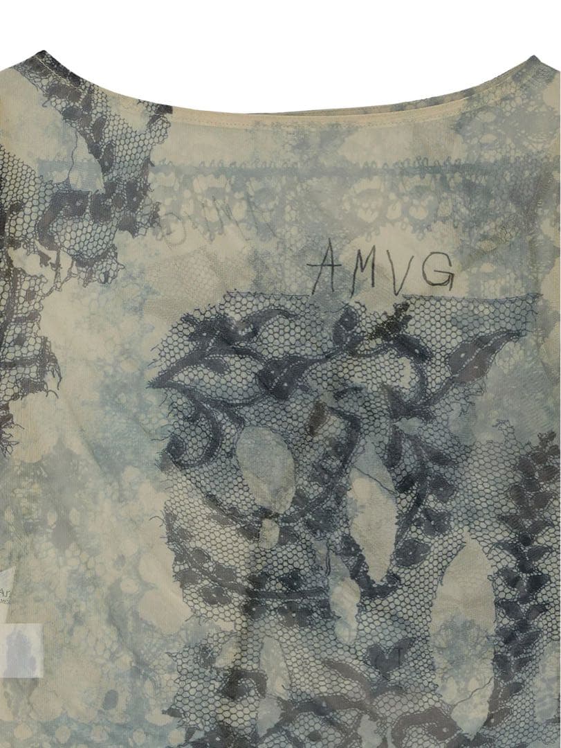 トップス 2WAY TROMPE L'OEIL LACE PRINT SKIN TOP