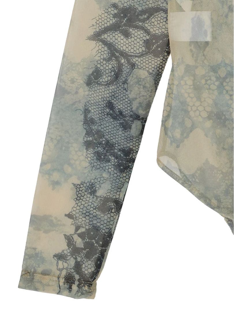 トップス 2WAY TROMPE L'OEIL LACE PRINT SKIN TOP