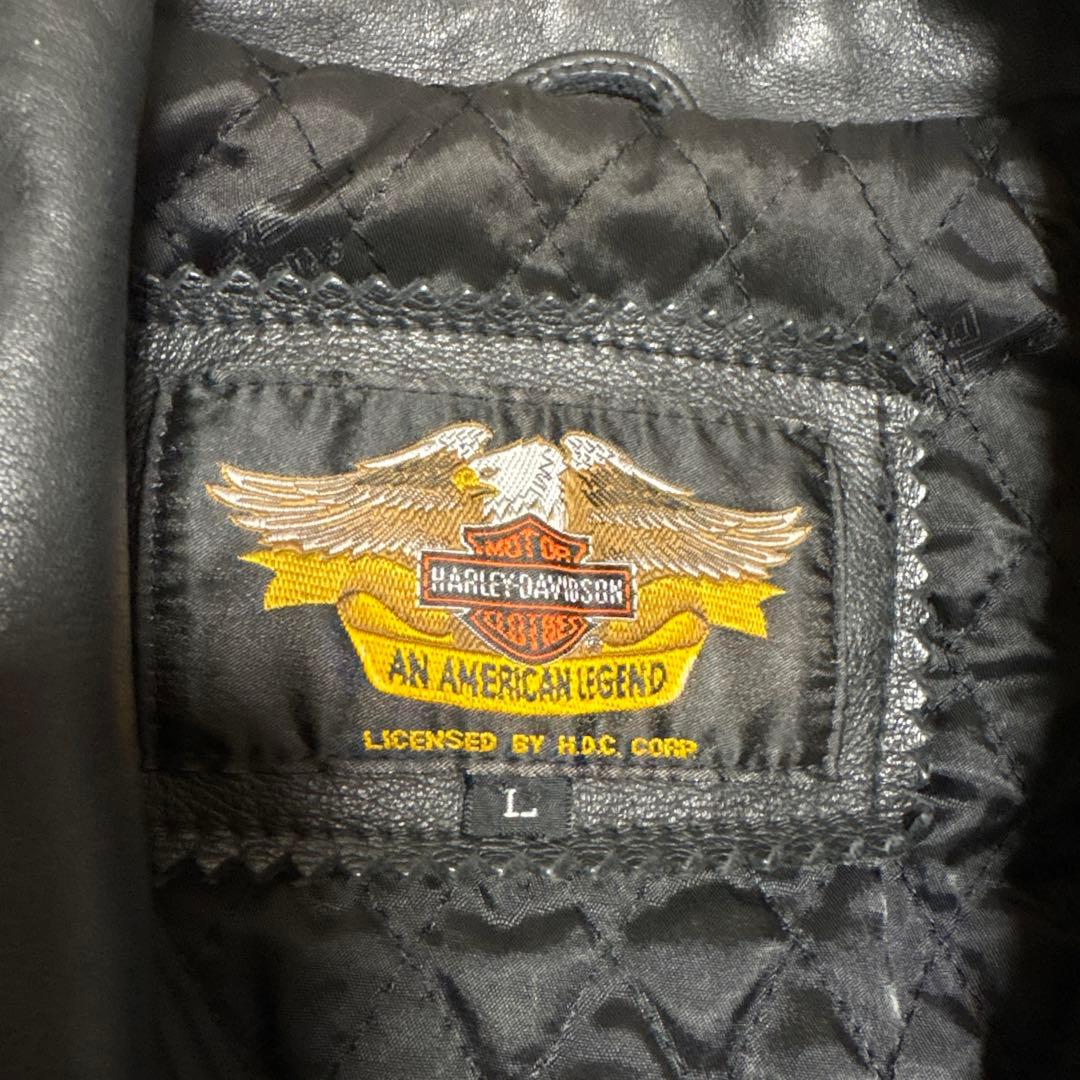 Harley-Davidson ダブルライダースジャケット ブラック　Ｌ　韓国製