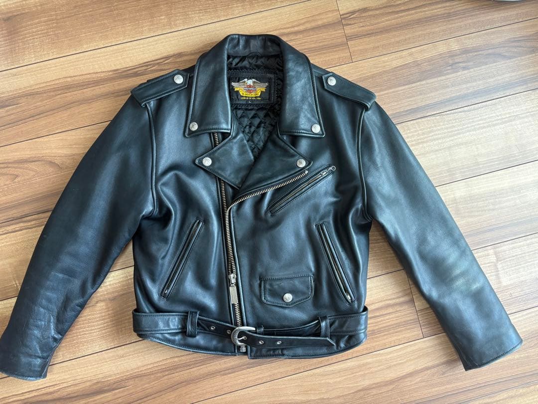 Harley-Davidson ダブルライダースジャケット ブラック　Ｌ　韓国製