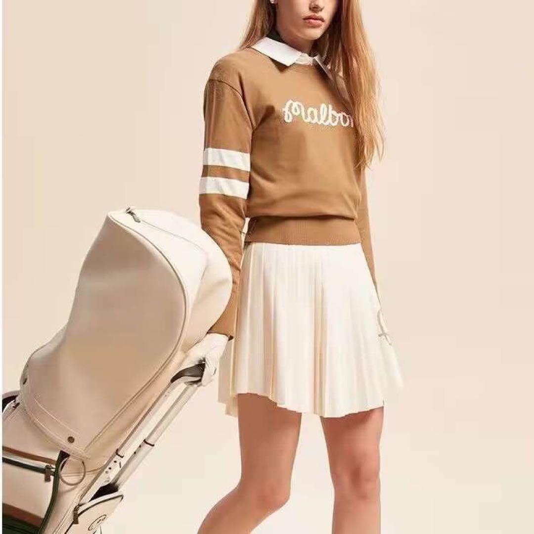 マルボンゴルフ Malbon 女トップス 長袖 セーター ニット冬春