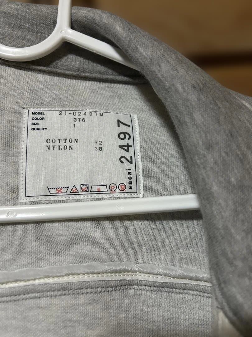 サカイ　グレー ジッパー付きジャケット 21-02497M