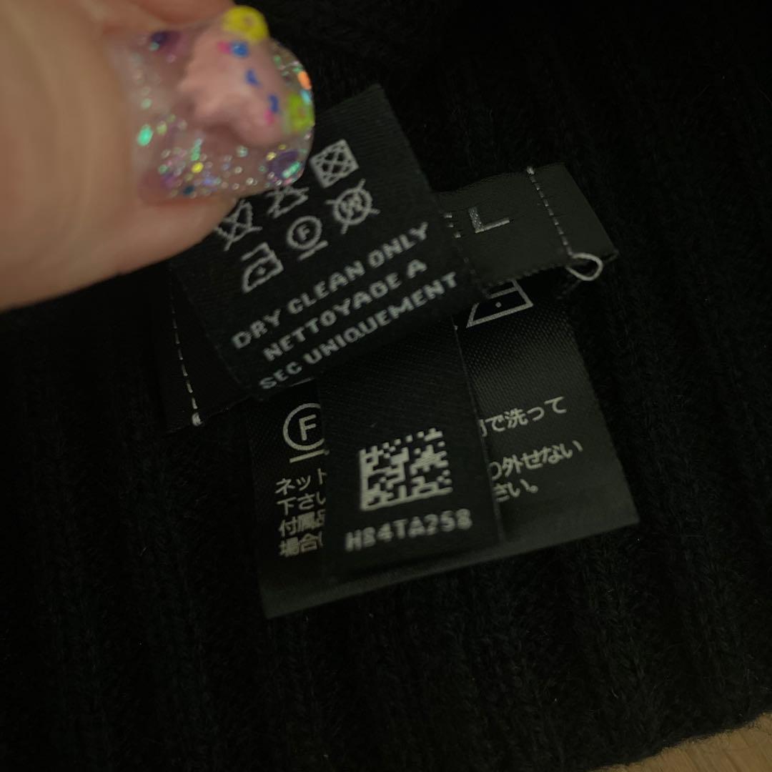 CHANEL シャネル　ニット帽　ボーダー　黒　ビーニー
