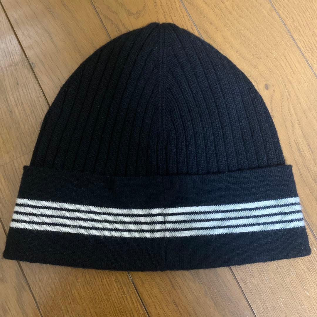 CHANEL シャネル　ニット帽　ボーダー　黒　ビーニー