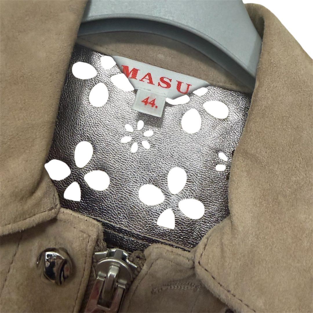 ジャケット・アウター MASU FLOWER-CUT LEATHER TRUCKER JACKET
