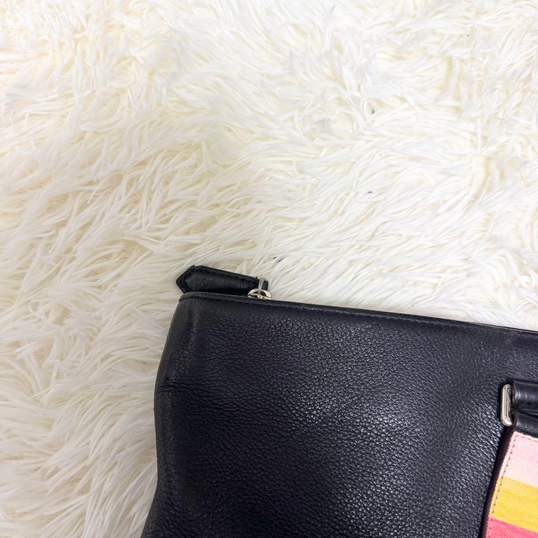 ✨美品✨ポールスミス トートバッグ シボ革 マルチストライプ A4可 肩掛け 黒