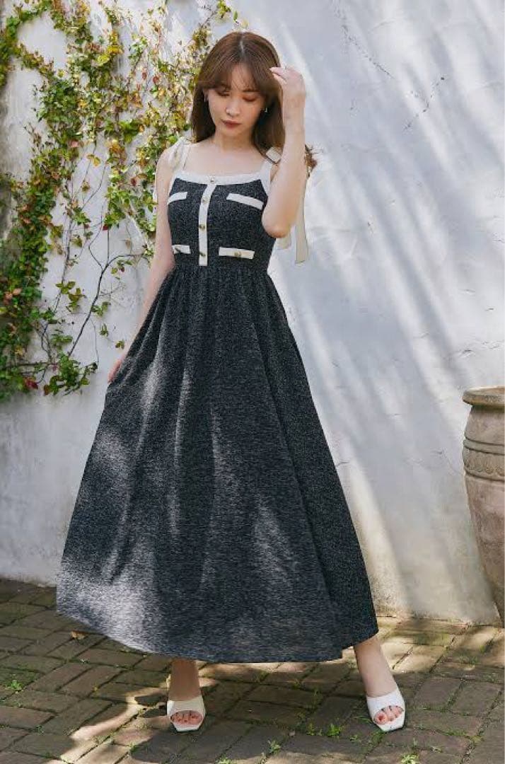 週末値下げ Herlipto Verona tweed long dress S