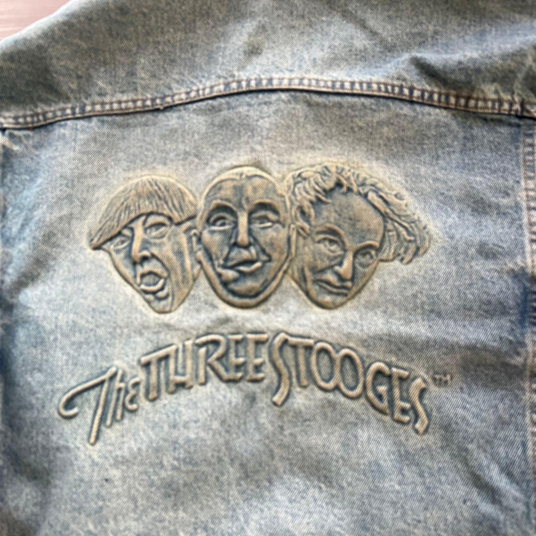 USA製 Three Stooges 刺繍 デニムジャケット XL ビッグサイズ