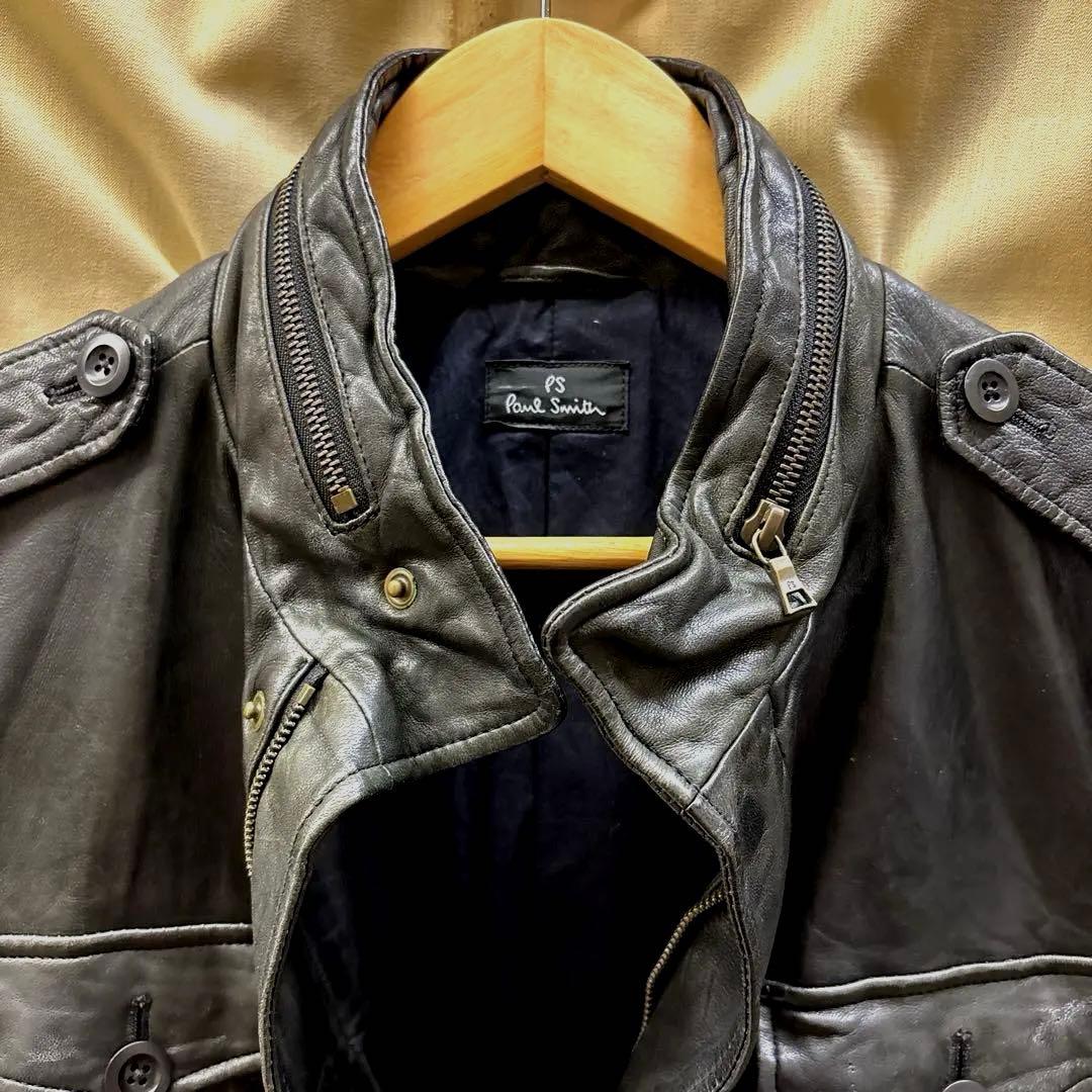 最終値下げ‼️PS Paul Smith 黒 羊革レザージャケット