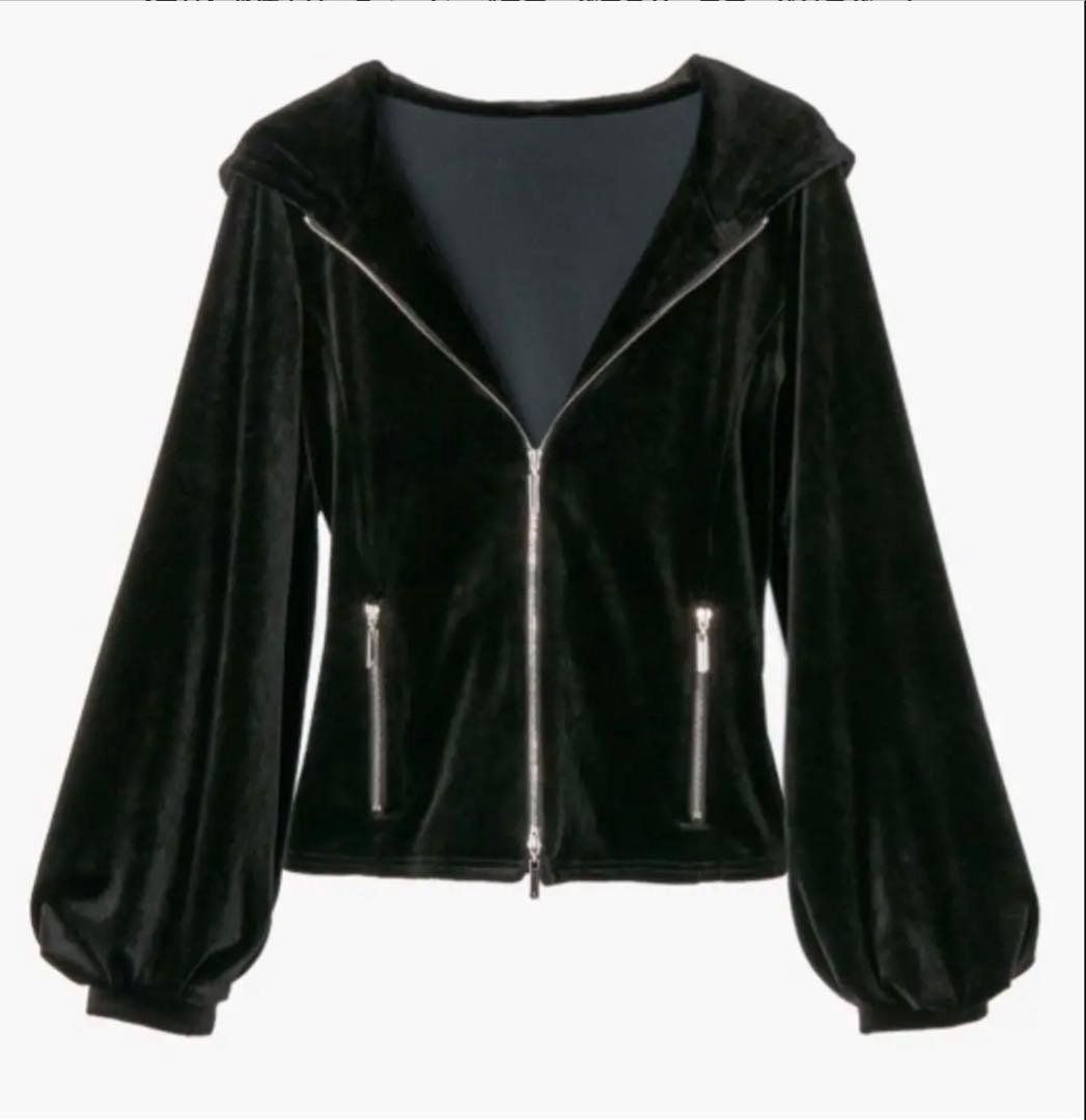 DAISY VELOUR ブラックパーカー　（美品）　FOXEY ベロア