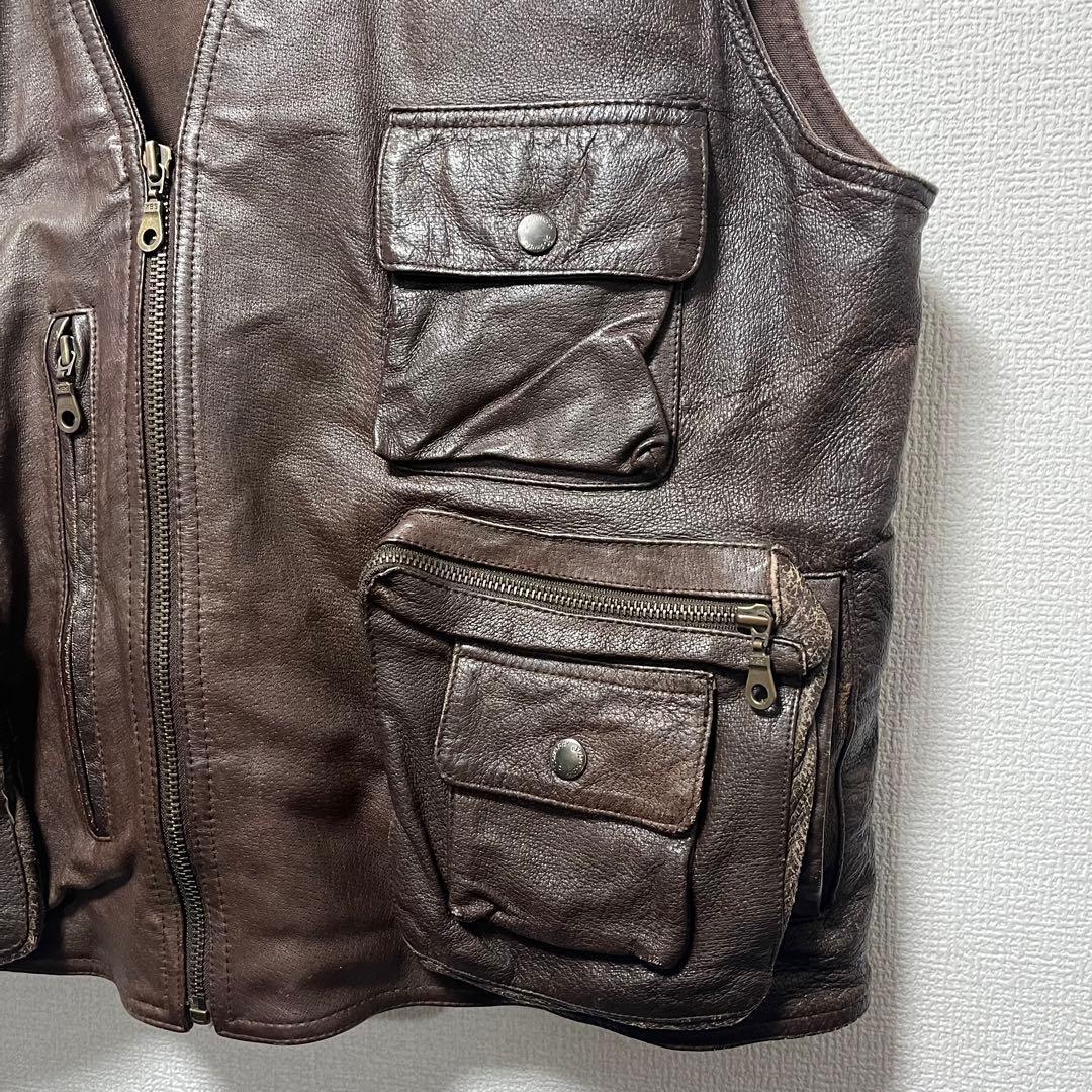 90s ST.JOHN’S BAY leather hunting vest