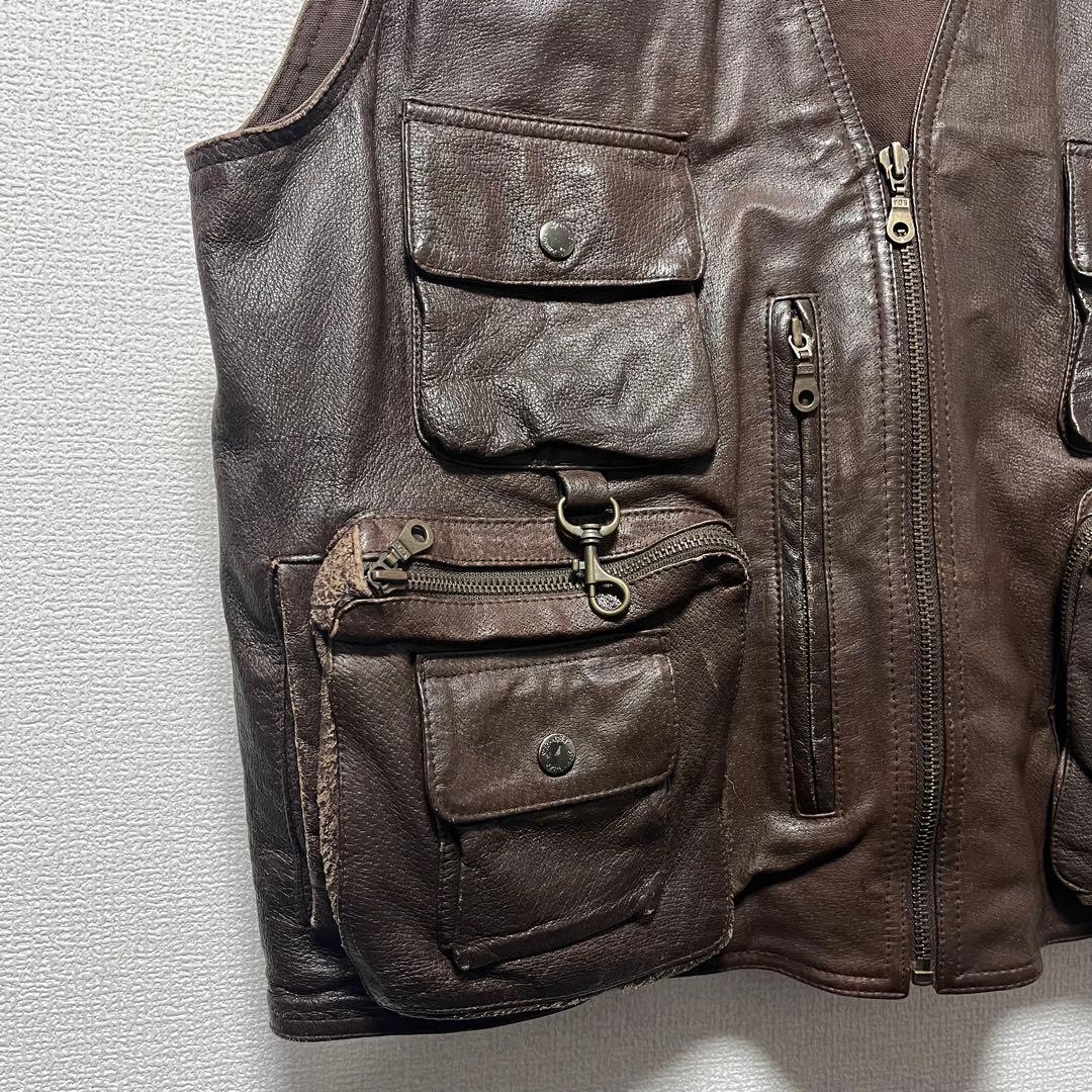 90s ST.JOHN’S BAY leather hunting vest