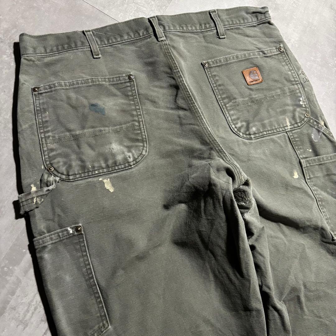 極上 カーハート carhartt ペインターパンツ ダブルニー モスグリーン