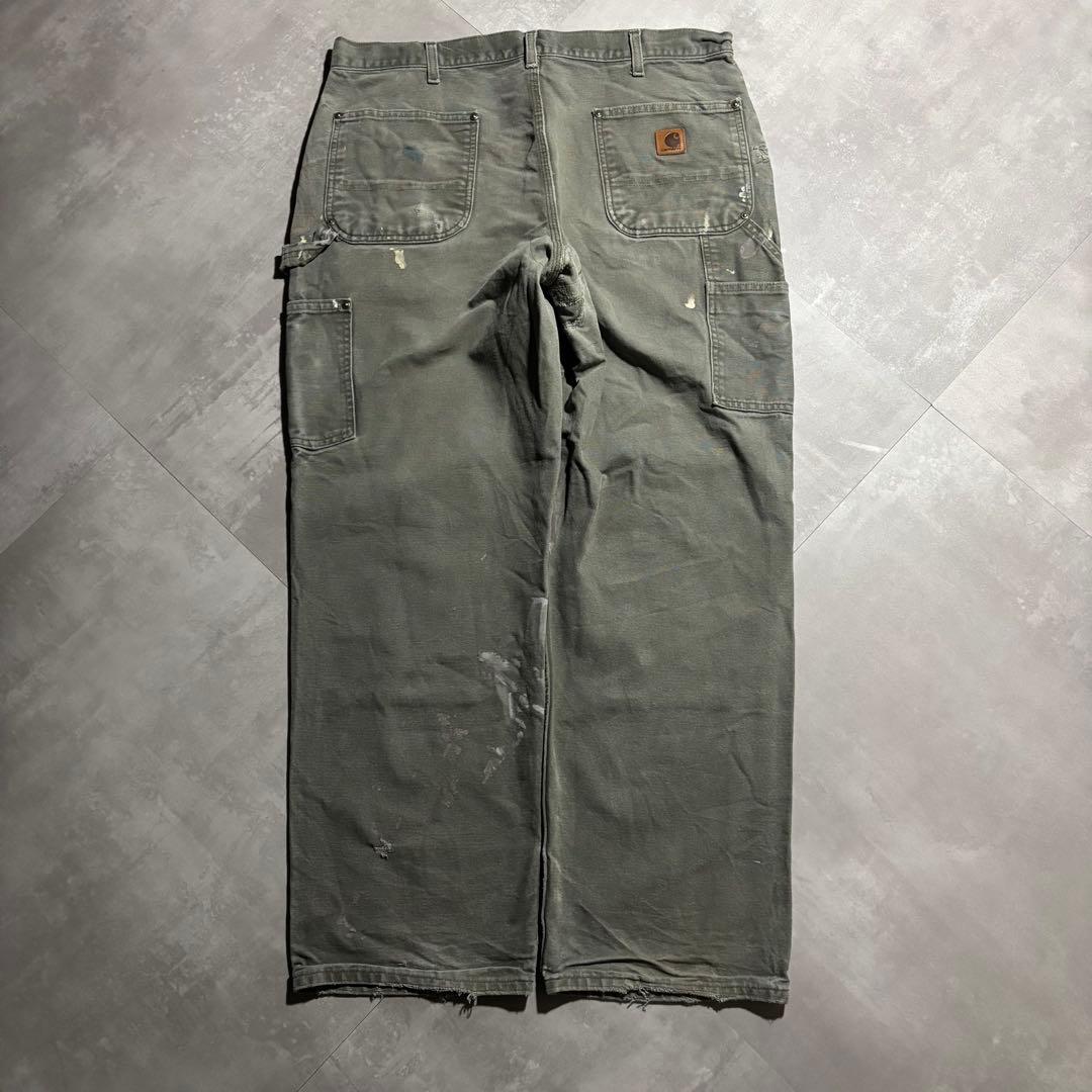 極上 カーハート carhartt ペインターパンツ ダブルニー モスグリーン