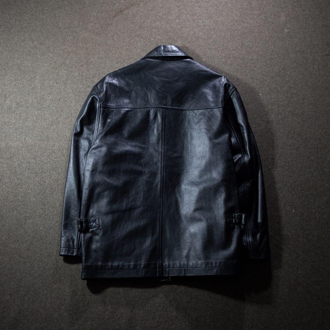 90s 00s Chaps ラルフローレン　シングル　レザージャケット　黒　M