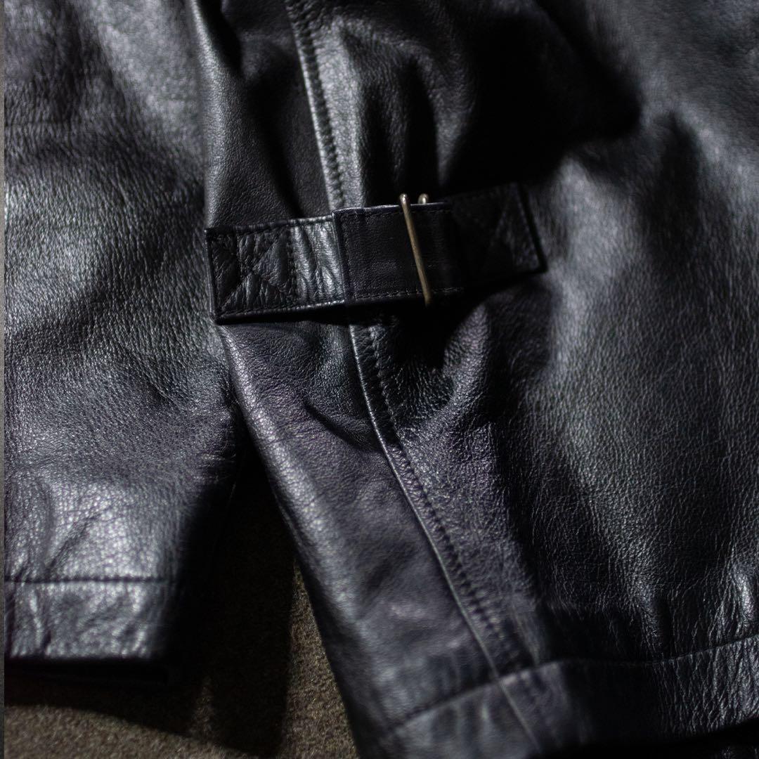 90s 00s Chaps ラルフローレン　シングル　レザージャケット　黒　M