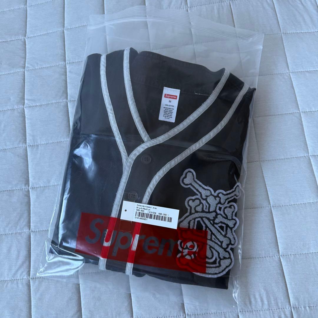 ウェア Supreme Patches Denim Baseball Jersey