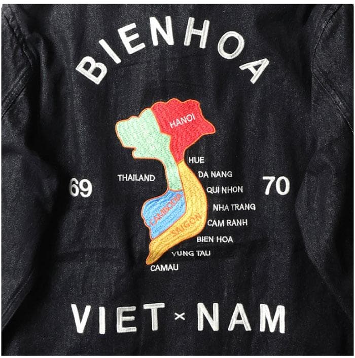 新品＊HOUSTON ヒューストン デニム ベトジャン XL ブラック MAP