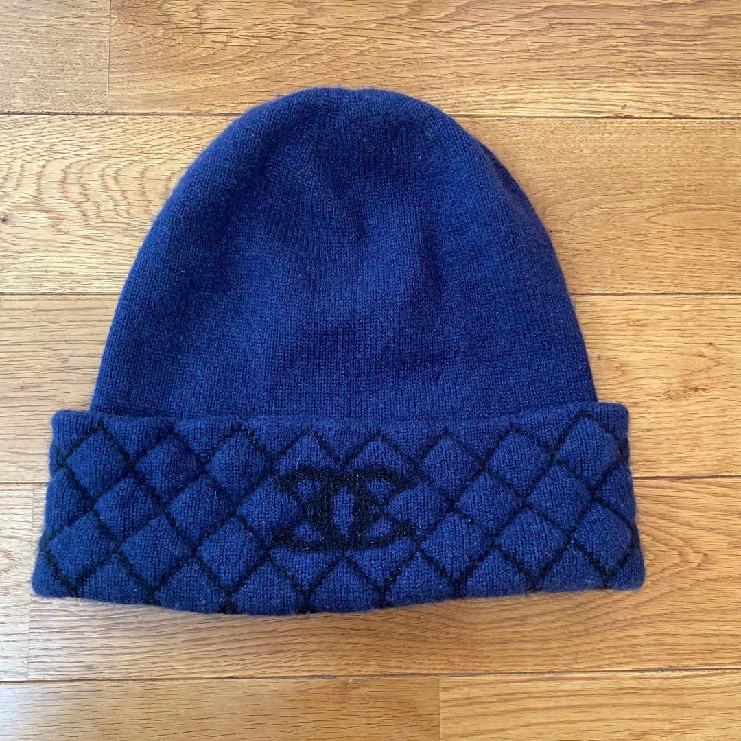 CHANEL シャネル ネイビー ニット帽