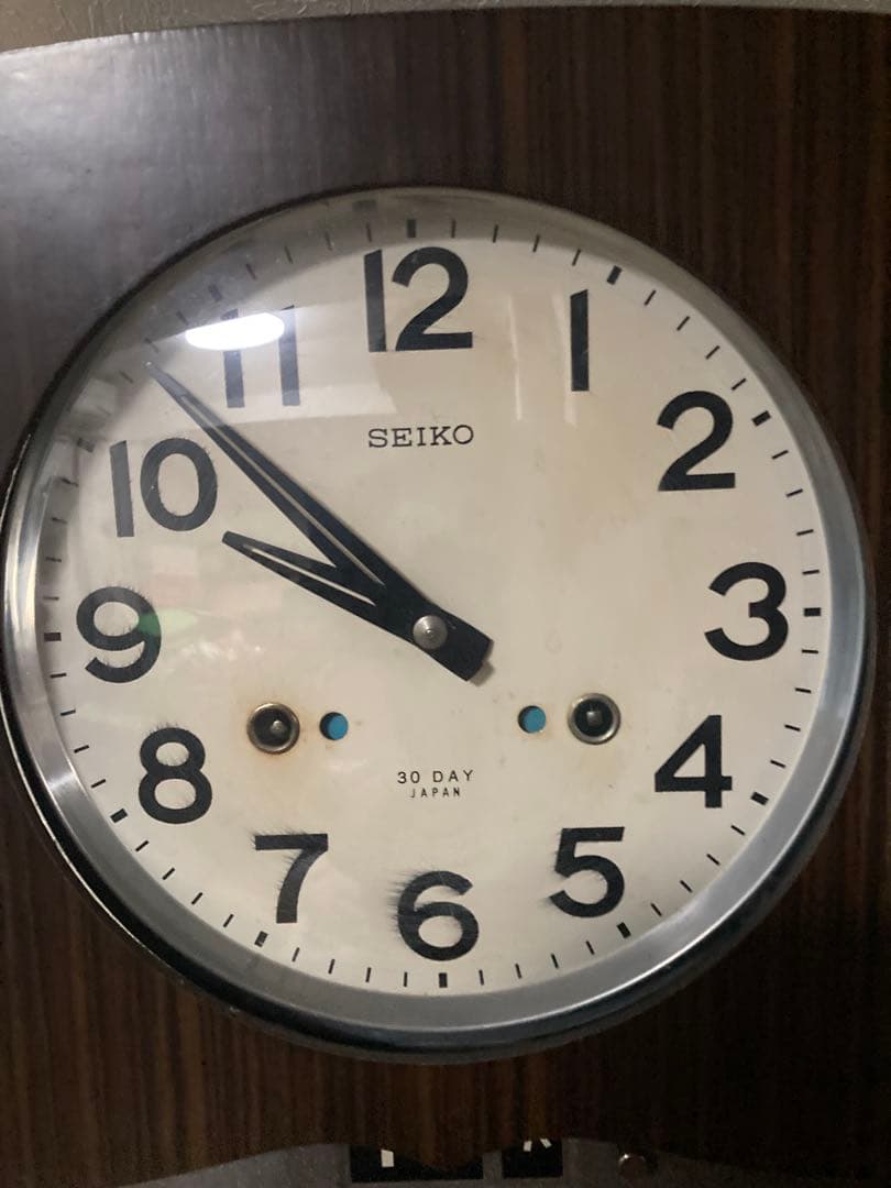 SEIKO アンティークカレンダー柱時計 30日巻 稼働中インジケータ