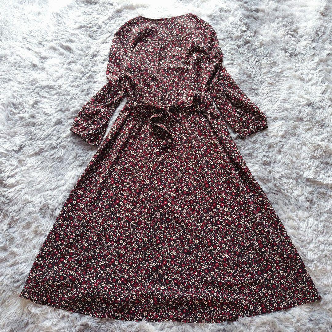 タグ付 ローラアシュレイ カシュクール 花柄 ロングワンピース Lサイズ