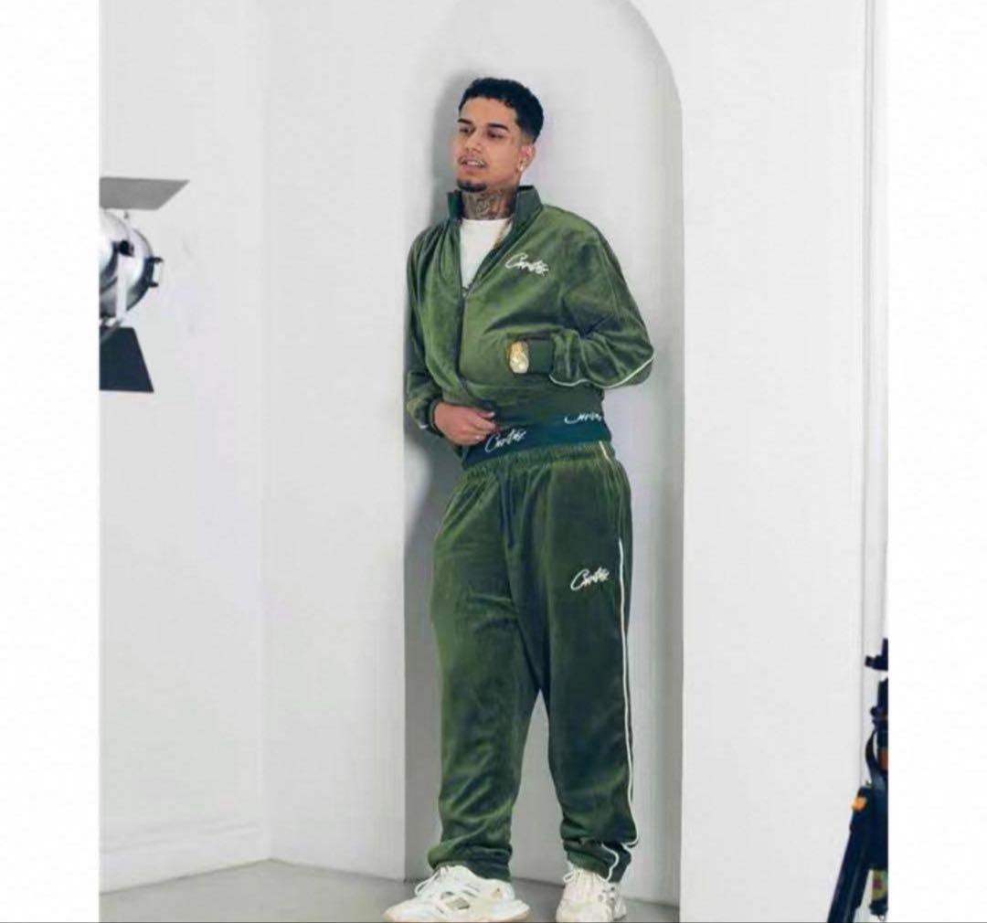 Corteiz Velour Tracksuit Green ベロアセットアップ