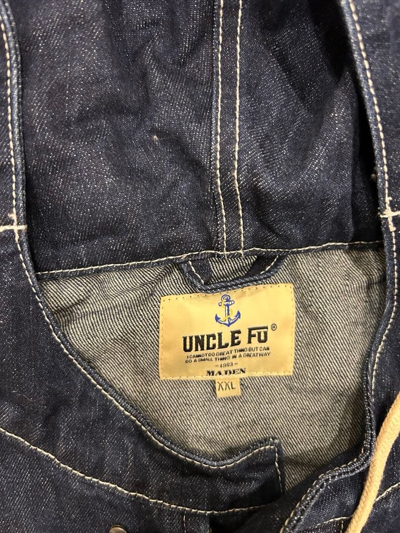 U.S.N. UNCLE FUプルオーバー デニム　XXL 濃紺　色落ちほぼなし